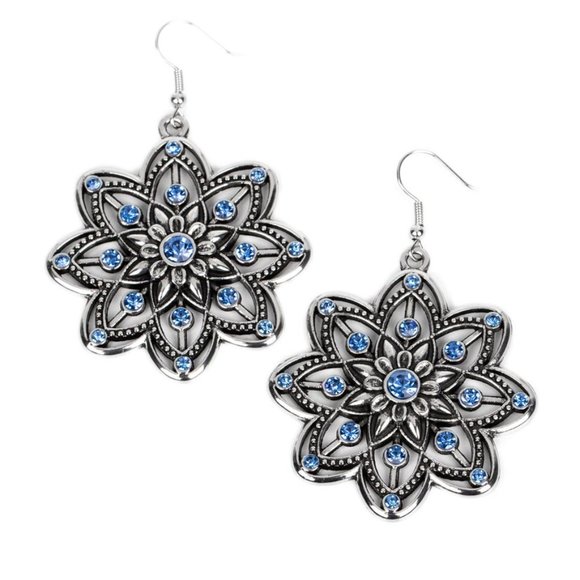 Prismatic Perennial - Blue Earrings - Picture 2 of 2